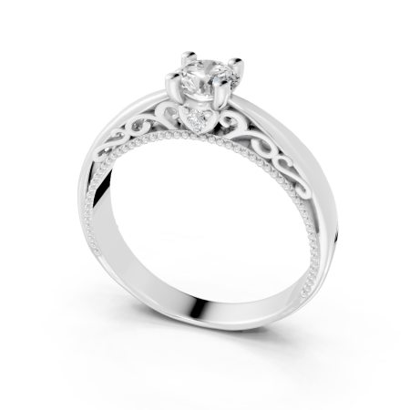 Anel Princess 40 Pontos Ouro Branco