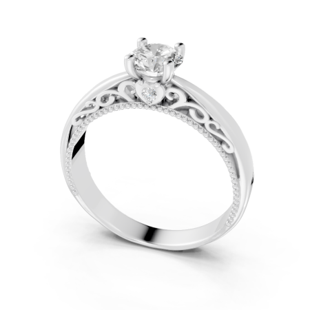 Anel Princess 50 Pontos Ouro Branco