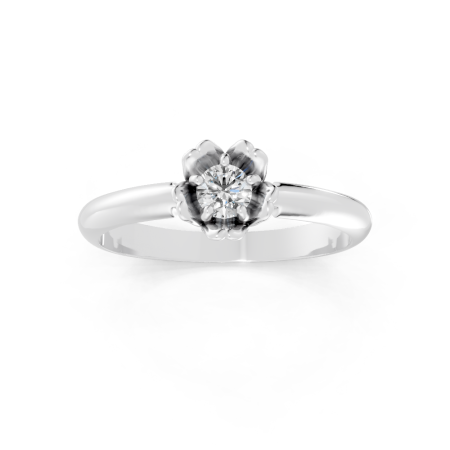 Anel Fiore 10 Pontos Ouro Branco