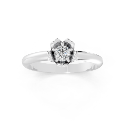 Anel Fiore 15 Pontos Ouro Branco