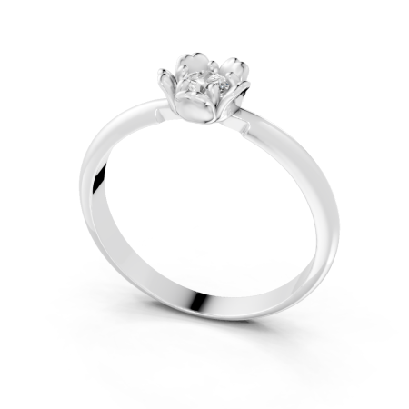 Anel Fiore 15 Pontos Ouro Branco