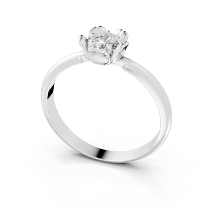 Anel Fiore 20 Pontos Ouro Branco