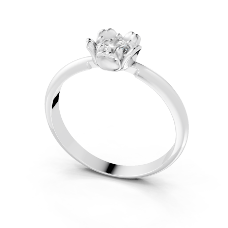 Anel Fiore 20 Pontos Ouro Branco