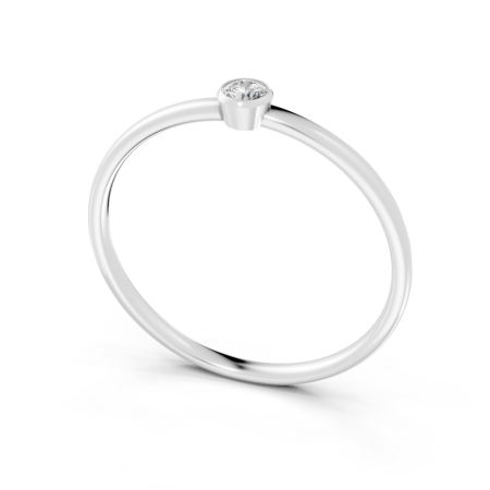 Anel Punto 5 Pontos Ouro Branco