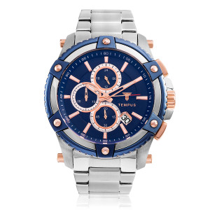 Run Chronograph Silver Blue